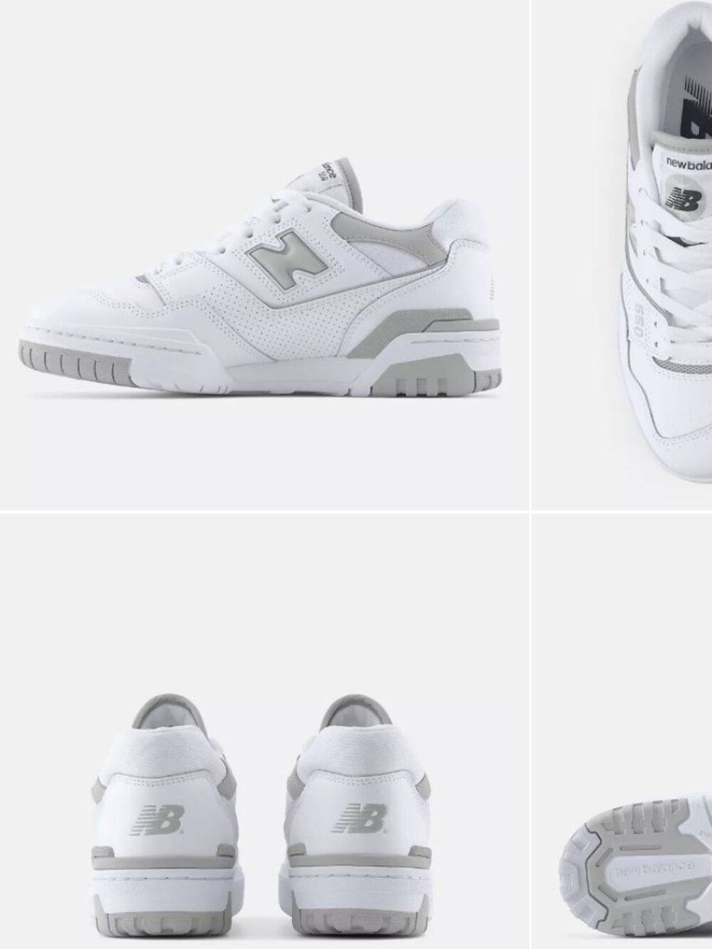 Size 8 Womens New Balance 550 - White with Slate Grey + White - Picture 1 of 4